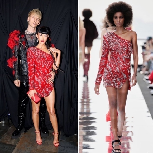 Dundas x Revolve Jett Sequin Embellished One-Shoulder Mini Dress in Red, Small - Picture 3 of 16